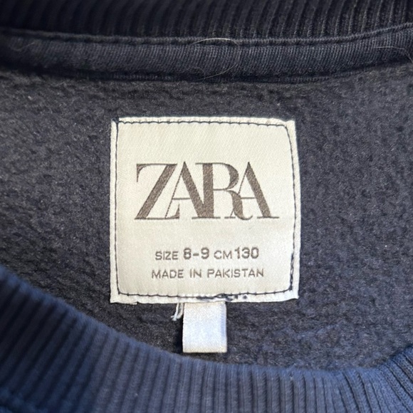Zara Navy Blue Crewneck Sweatshirt with Embroidered 'Sktd' Logo - Picture 3 of 3